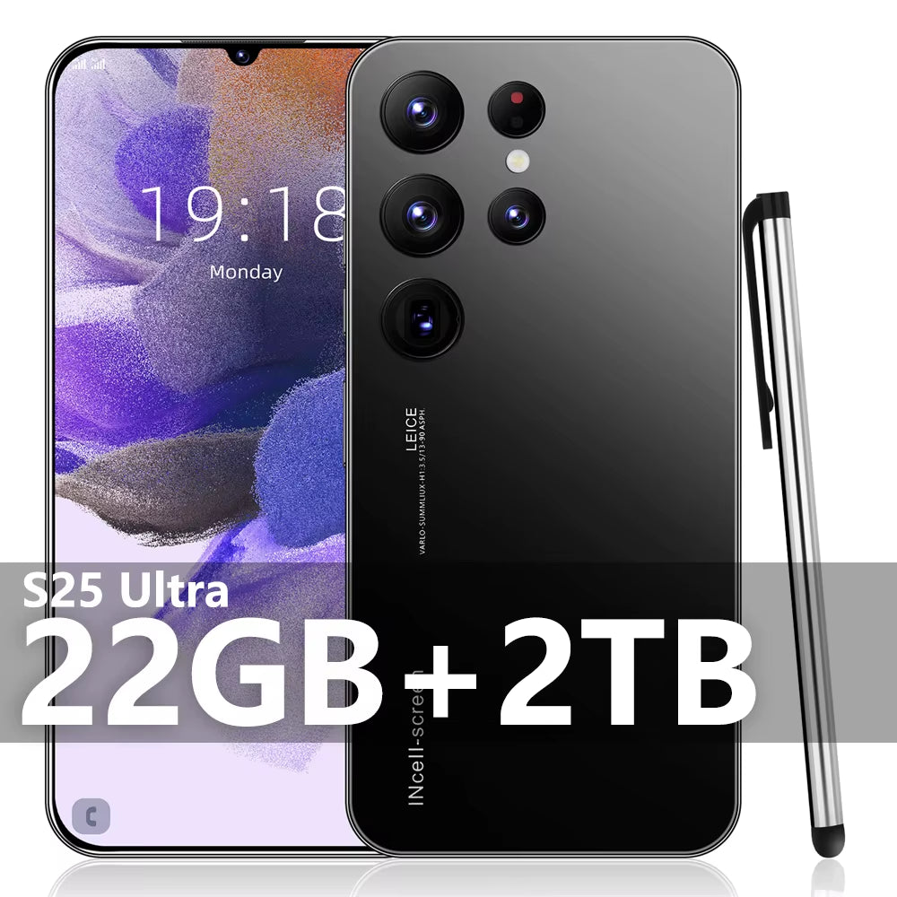 Hot New S25 Ultra Smart Phone 7.3 Inch Full Screen 4G/5G Cell Phone 22TB+2TB 7800Mah Mobile Phones Global Version Celulares