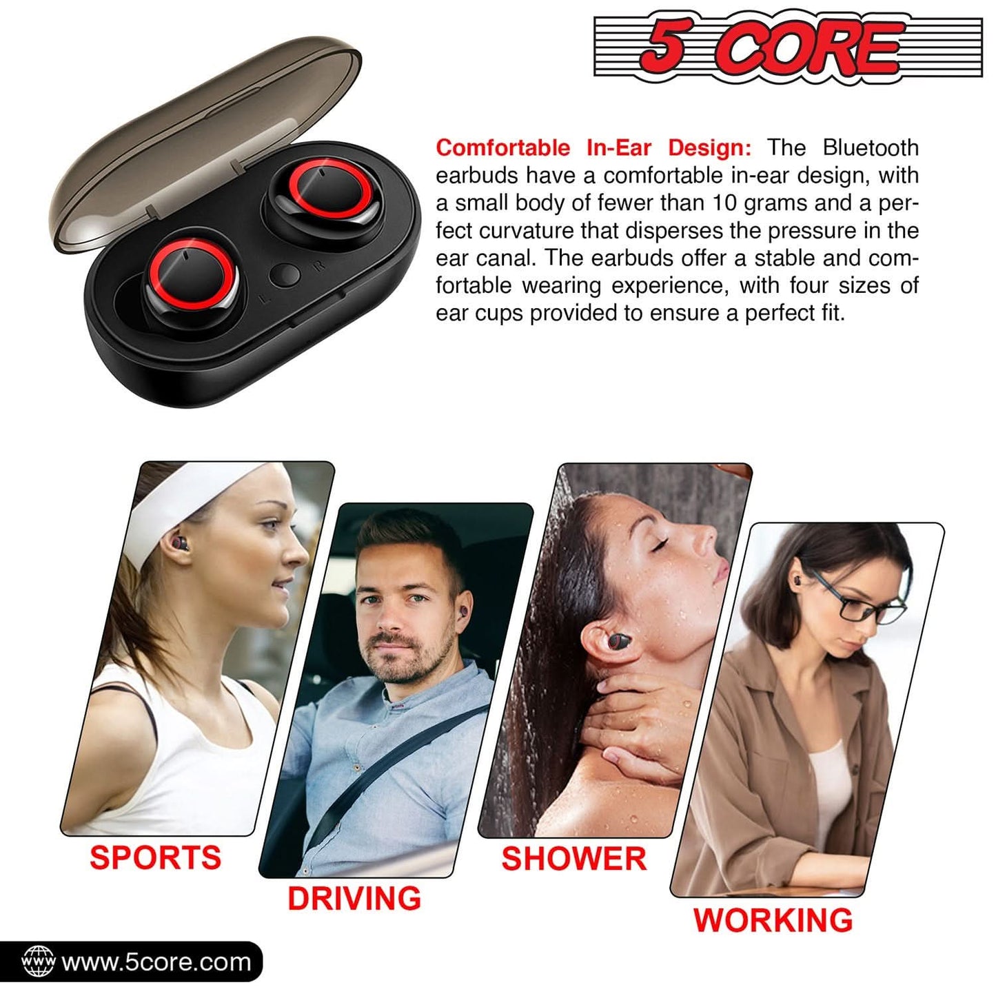  Wireless Ear Buds Mini Bluetooth Earbud Noise Cancelling Headphones Wire Less