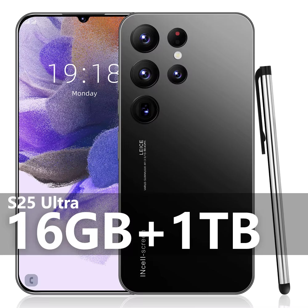 Hot New S25 Ultra Smart Phone 7.3 Inch Full Screen 4G/5G Cell Phone 22TB+2TB 7800Mah Mobile Phones Global Version Celulares