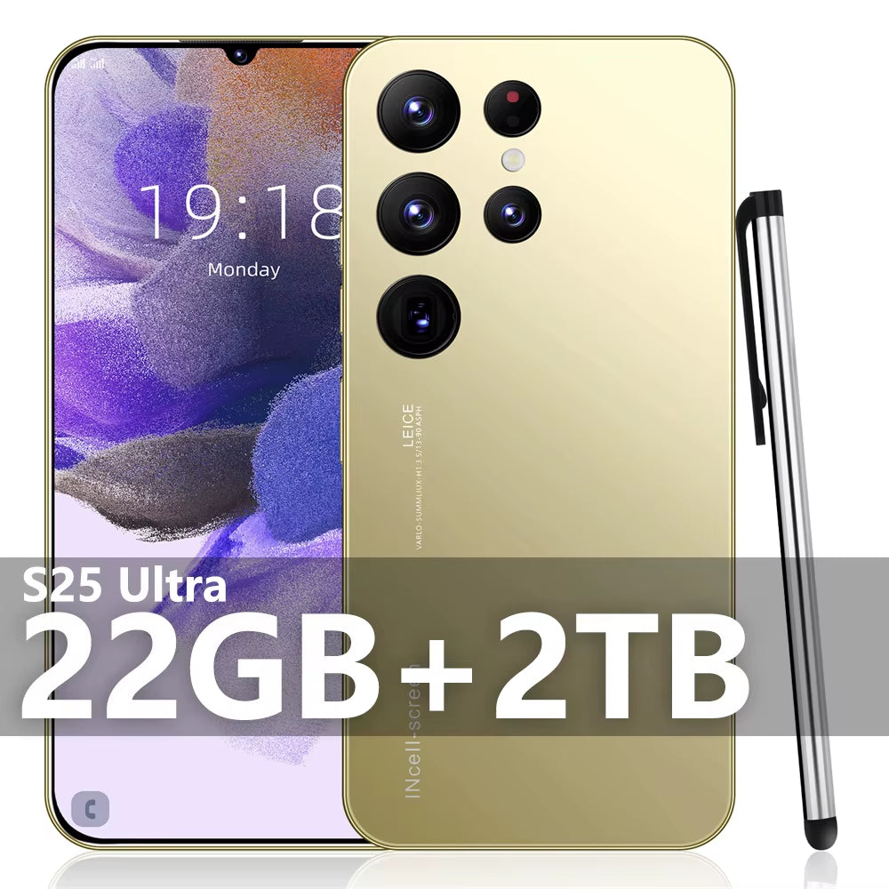 Hot New S25 Ultra Smart Phone 7.3 Inch Full Screen 4G/5G Cell Phone 22TB+2TB 7800Mah Mobile Phones Global Version Celulares